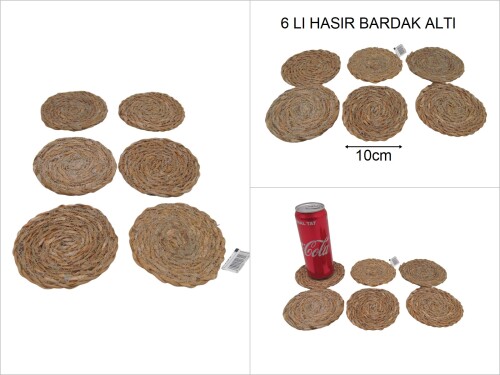 sd35192 dekoratif hasır bardak altı 6 lı set - 