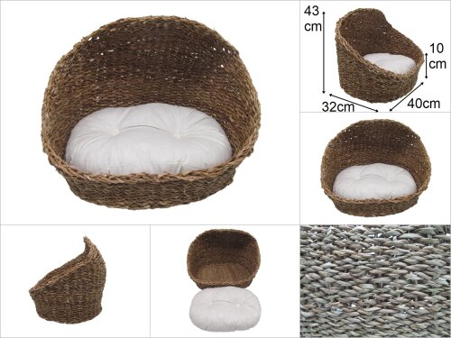 sd35239 dekoratif hasır evcil hayvan-kedi&köpek sepeti - 