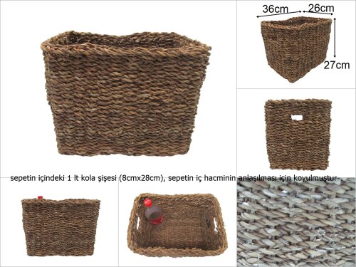 sd35443 dikdörtgen no:2 hasır sepet - 