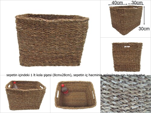 sd35444 dikdörtgen no:3 hasır sepet - 