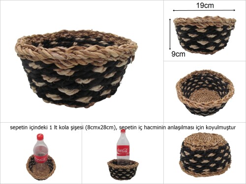 sd35613 dekoratif no1 yuvarlak hasır sepet - 