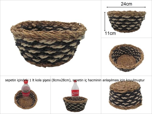 sd35614 dekoratif no2 yuvarlak hasır sepet - 