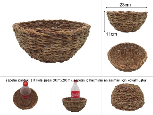 sd35617 dekoratif no2 yuvarlak hasır sepet - 