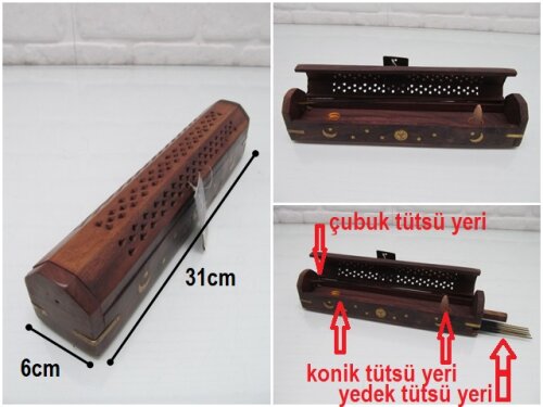 sd35741 ahşap kapaklı tütsülük tabut - 