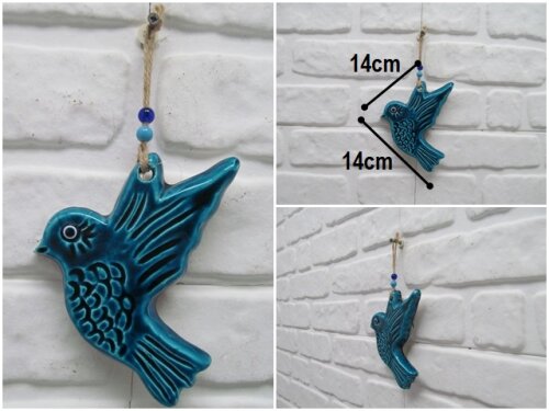 sd35877 seramik duvar süsü kuş - 