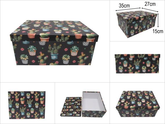 sd36075 kaktüs desenli no9 dikdörtgen hediye&saklama kutusu - 1