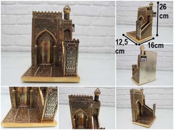 sd36150 dekoratif gold boyalı döküm polyester kıble ve minber obje - 1