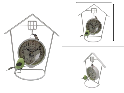 sd36204 dekoratif seramik kuşlu metal saat (sessiz saat) - 