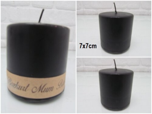 sd39845 dekoratif silindir siyah mum 7cmx7cm - 