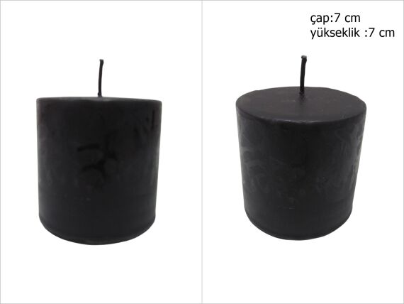 sd39845 dekoratif silindir siyah mum 7cmx7cm - 1