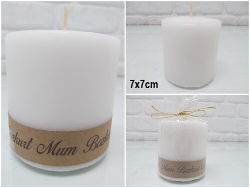 sd39846 dekoratif silindir beyaz mum 7cmx7cm - 