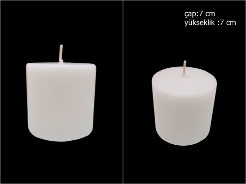 sd39846 dekoratif silindir beyaz mum 7cmx7cm - 