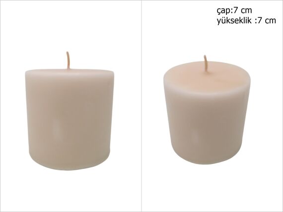 sd39847 dekoratif silindir fil dişi rengi mum 7cmx7cm - 1