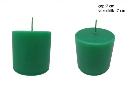 sd39848 dekoratif silindir yeşil mum 7cmx7cm - 