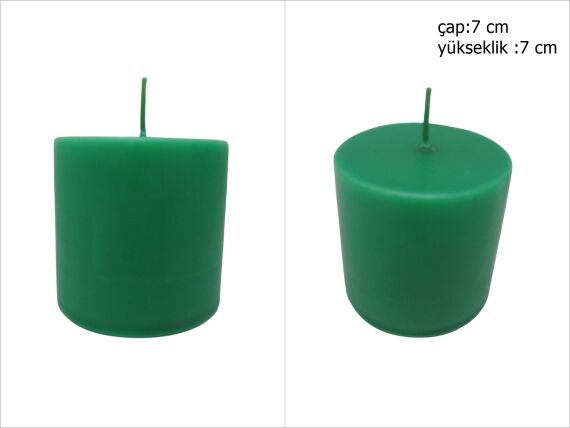 sd39848 dekoratif silindir yeşil mum 7cmx7cm - 1