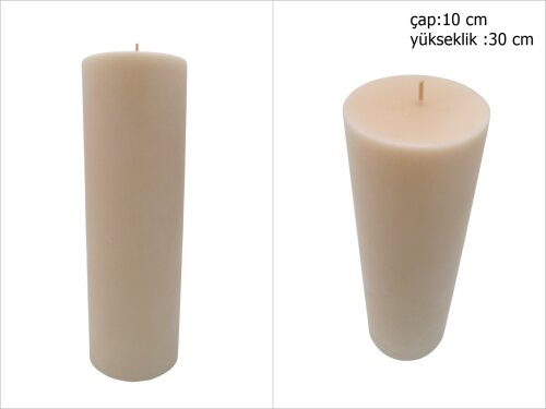 sd39867 dekoratif silindir fil dişi rengi mum 10cmx30cm - 