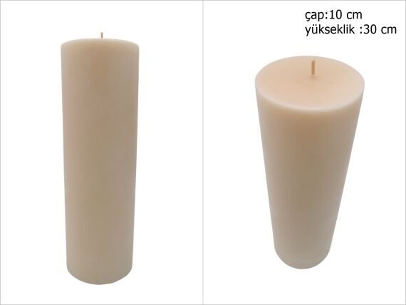 sd39867 dekoratif silindir fil dişi rengi mum 10cmx30cm - 1