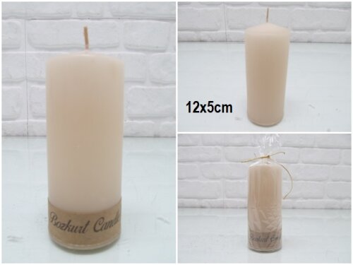 sd39874 dekoratif silindir fil dişi mum 5cmx12cm - 