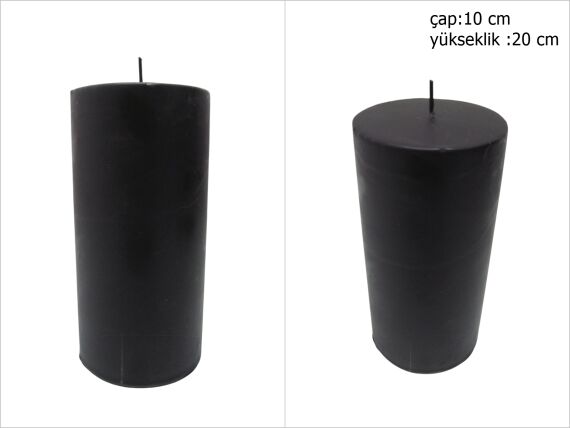 sd39894 dekoratif silindir siyah mum 10cmx20cm - 1