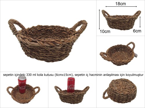 sd42028 yandan saplı no1 yuvarlak hasır sepet - 
