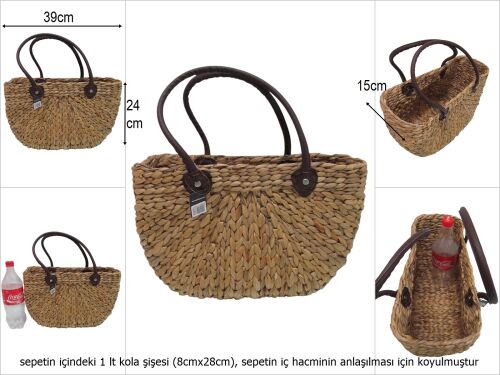 sd42102 suni deri kulplu no1 hasır çanta - 