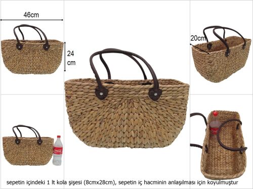 sd42103 suni deri kulplu no2 hasır çanta - 