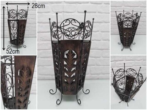 sd42287 el oyması ahşap ve ferforjeli şemsiyelik - 