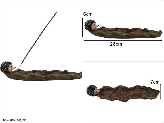 sd42493 kirpi dekorlu polyester ağaç tabak tütsülük - 1