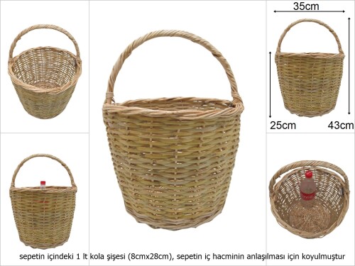 sd42564 üstten saplı yuvarlak derin sepet - 