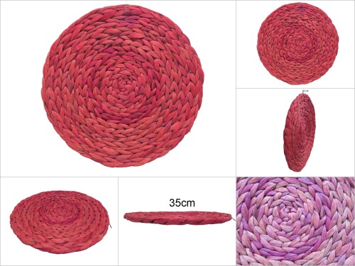 sd45642 dekoratif duvar süsü fuşya hasır sepet pano - 