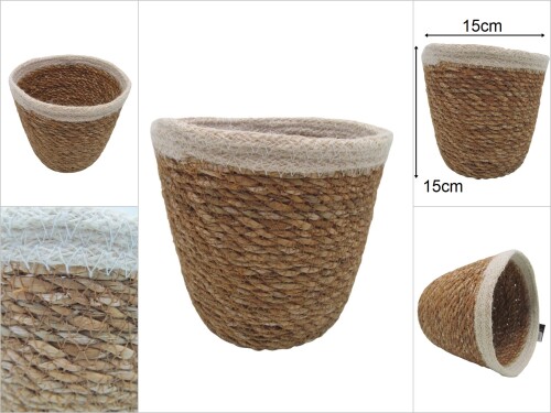 sd42706 dekoratif yuvarlak derin hasır sepet - 