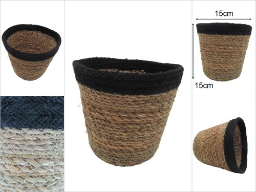 sd42708 dekoratif yuvarlak derin hasır sepet - 