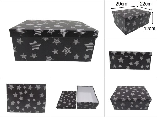 sd42726 yıldız desenli no6 siyah karton saklama&hediye kutusu - 