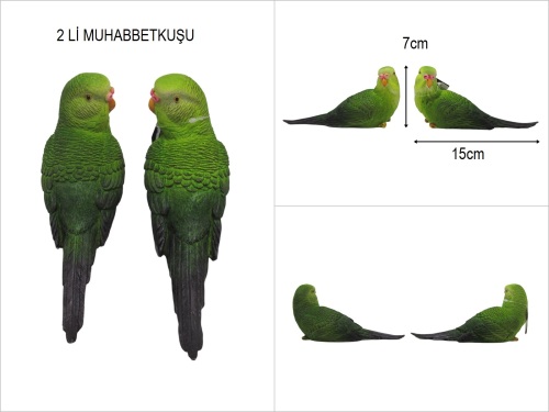 sd42831 dekoratif polyester 2 li muhabbet kuşu - 