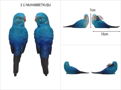 sd42832 dekoratif polyester 2 li muhabbet kuşu - 