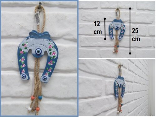 sd44358 boncuk dekorlu plastik nal duvar süsü - 