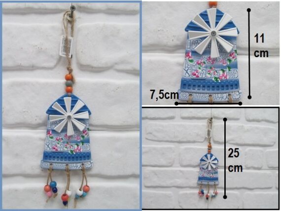 sd44360 boncuk dekorlu plastik değirmen duvar süsü - 1