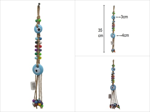 sd44391 turkuaz makrome nazarlık duvar süsü - 
