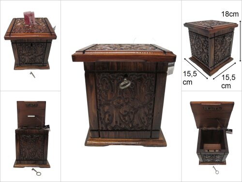 sd44706 ahşap ,anahtarlı tip box kumbara - 