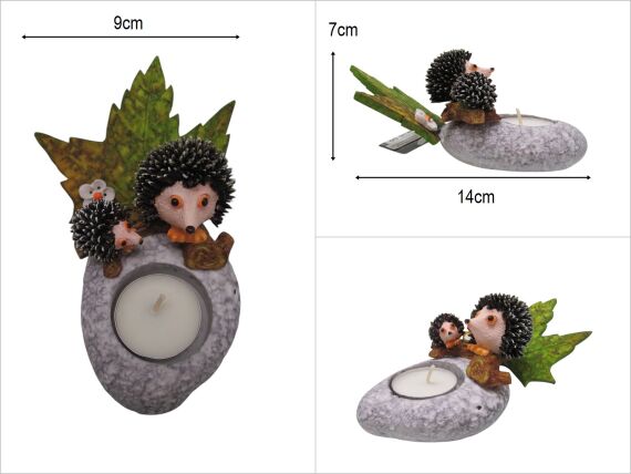 sd44709 kirpi dekorlu taş görünümlü mumluk - 1