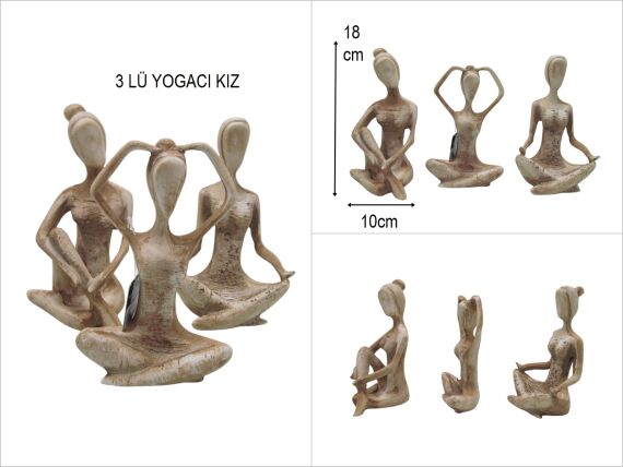 sd44741 eskitme boyalı polyester 3 lü yogacı kız - 1