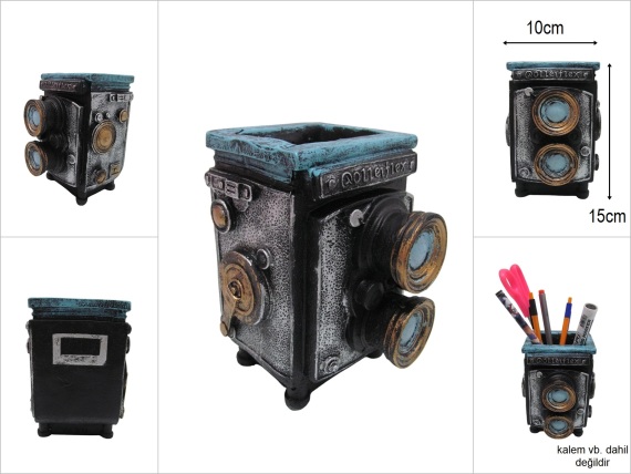 sd44871 dekoratif polyester kamera kalemlik - 1