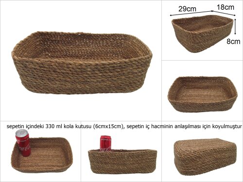 sd45209 dekoratif dikdörtgen no1 hasır sepet - 
