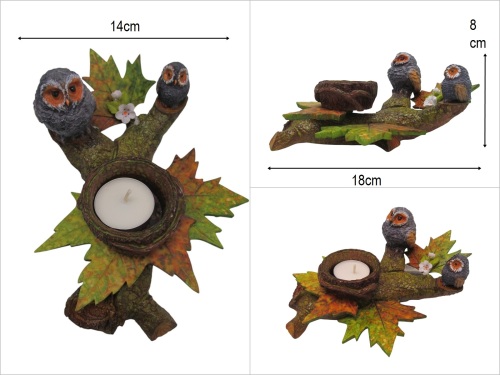 sd45447 dalda baykuş dekorlu mumluk - 