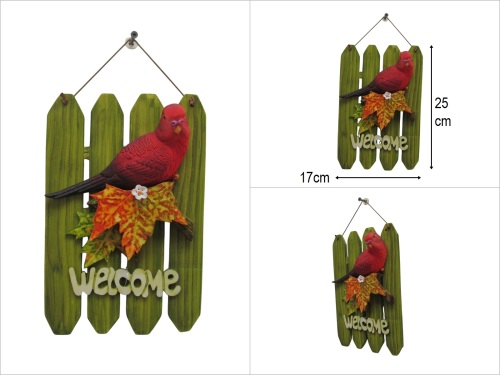 sd45452 el yapımı boyama muhabbet kuşu dekorlu welcome kapı duvar süsü LUX - BU ÜRÜN SADECE MAĞAZADAN SATIŞ