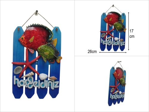 sd45455 el yapımı boyama balık dekorlu hoşgeldiniz kapı duvar süsü LUX - BU ÜRÜN SADECE MAĞAZADAN SATIŞ