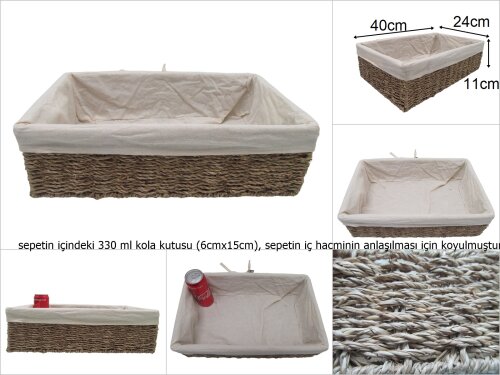 sd45500 metal iskelet üzerine hasır örülü no2 kumaşlı düzenleyici organizer sepet - 