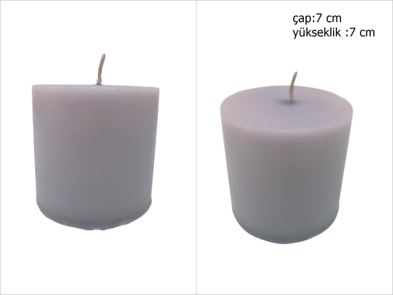 sd45509 dekoratif silindir gri mum 7cmx7cm - 1