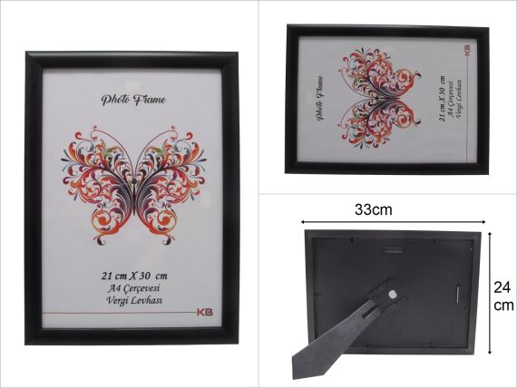 sd45660 siyah pvc fotoğraf çerçevesi A4 ebat 21x30 cm - 1