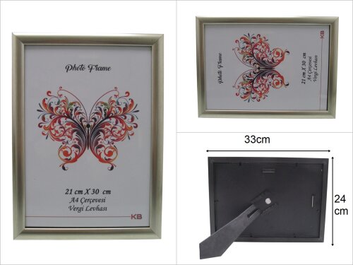 sd45661 açık gold renk pvc fotoğraf çerçevesi A4 ebat 21x30 cm - 